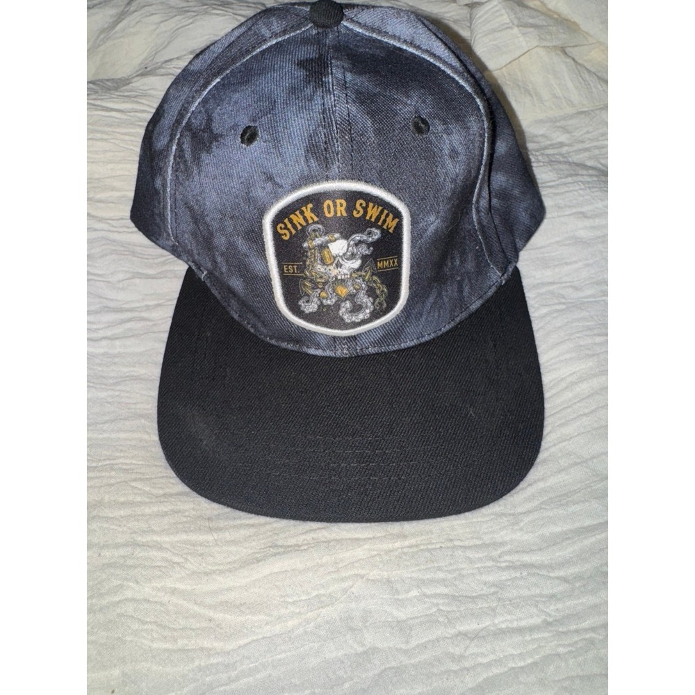 Relentless Betrayal sink or swim‎ black gray tie dye trucker hat black bill